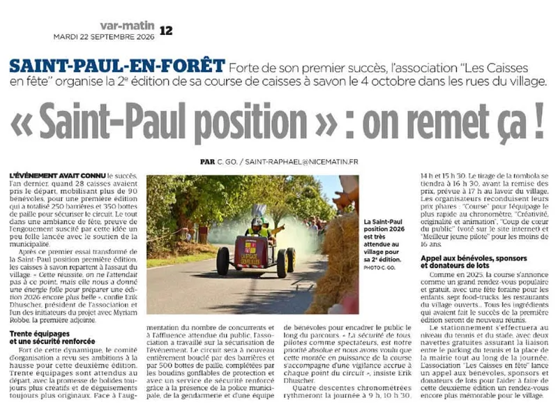 Presse — Var-Matin du 22 septembre 2026, page 12